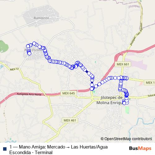 1 bus Line Map