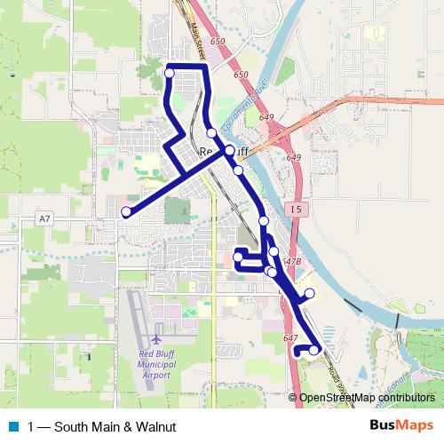 1 bus Line Map