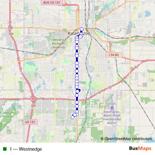 1 bus Line Map