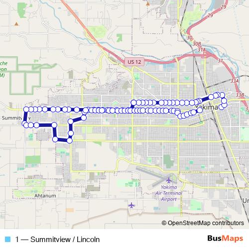 1 bus Line Map