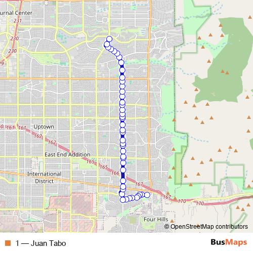 1 bus Line Map