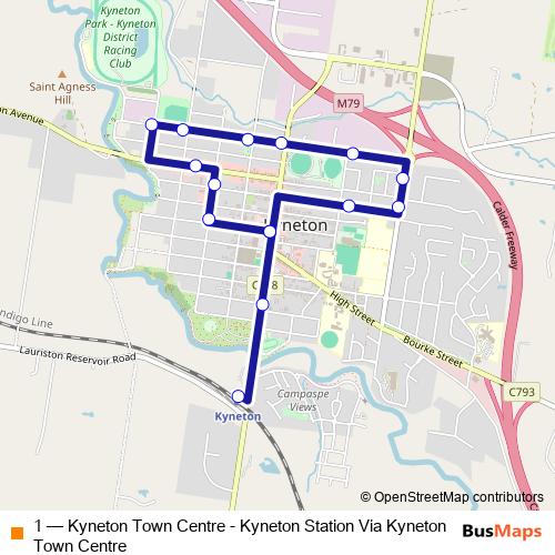 1 bus Line Map