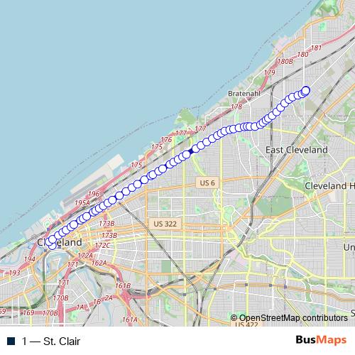 1 bus Line Map