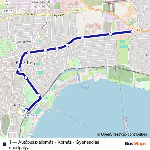 1 bus Line Map