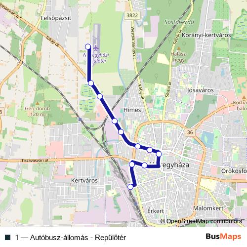 1 bus Line Map