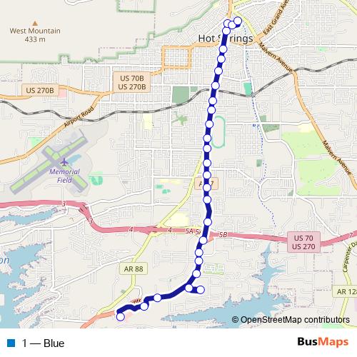 1 bus Line Map