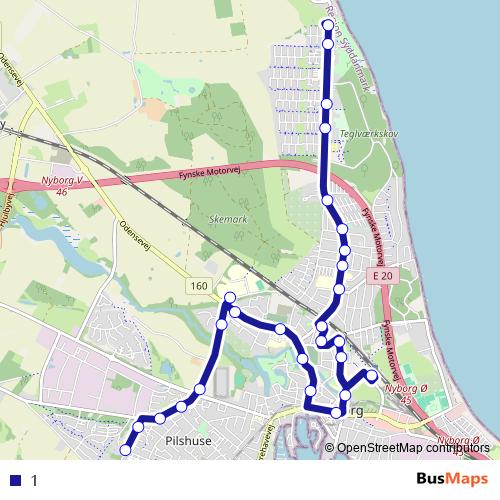 1 bus Line Map