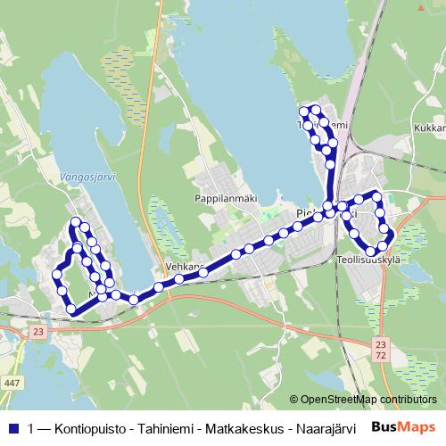 1 bus Line Map