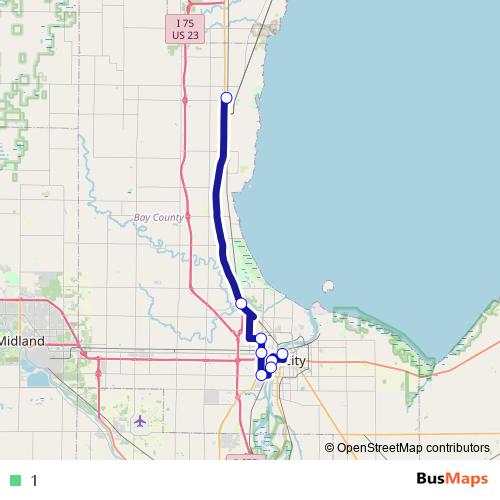 1 bus Line Map