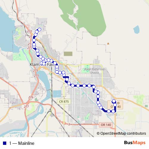 1 bus Line Map