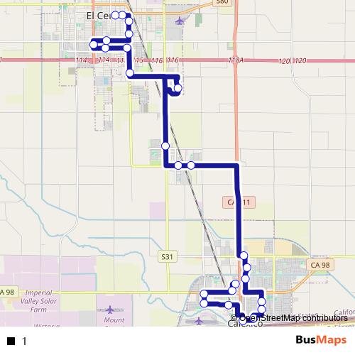 1 bus Line Map