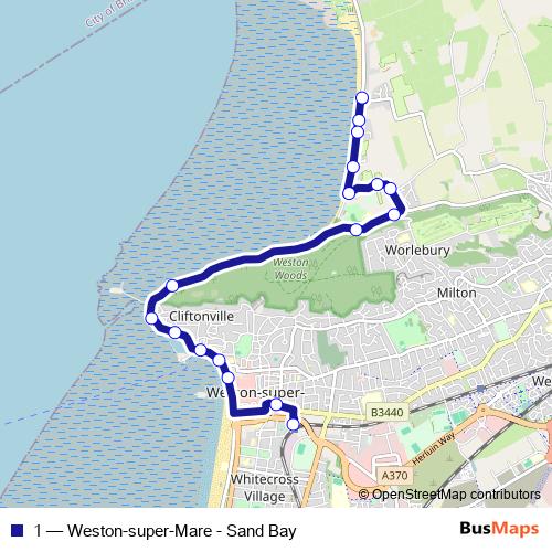 1 bus Line Map