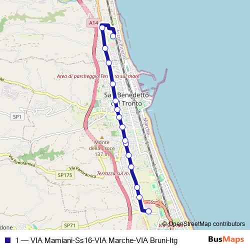 1 bus Line Map