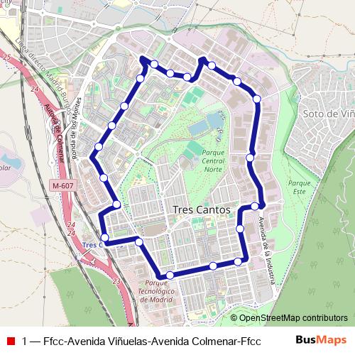1 bus Line Map