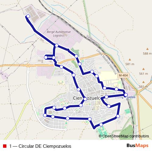 1 bus Line Map