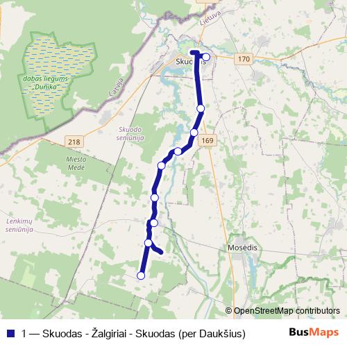 1 bus Line Map
