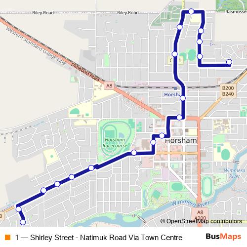 1 bus Line Map