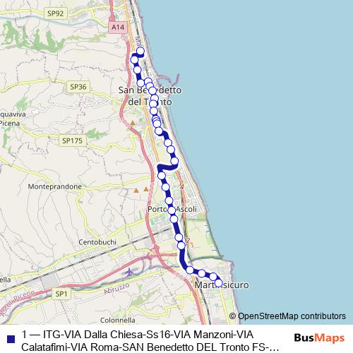 1 bus Line Map