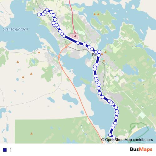 1 bus Line Map