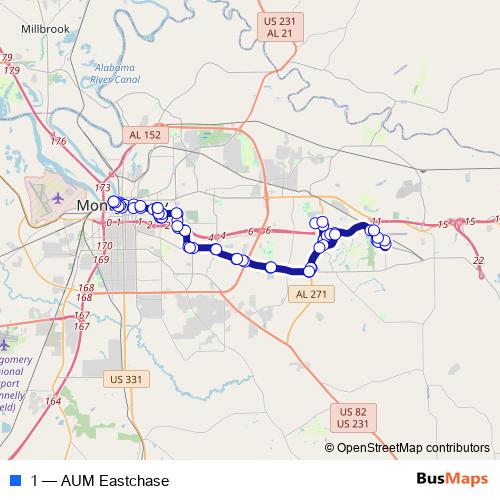 1 bus Line Map