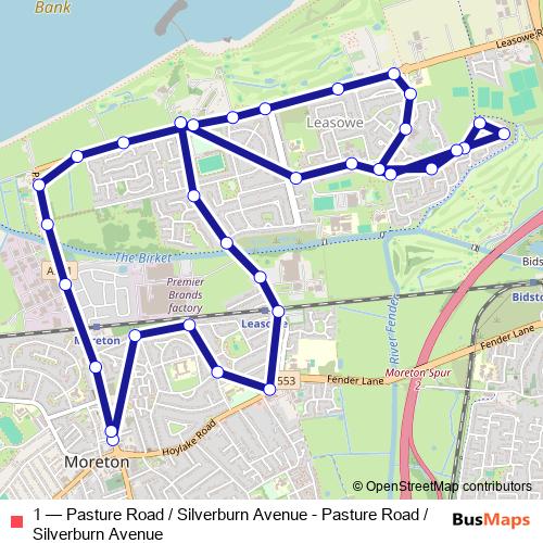 1 bus Line Map