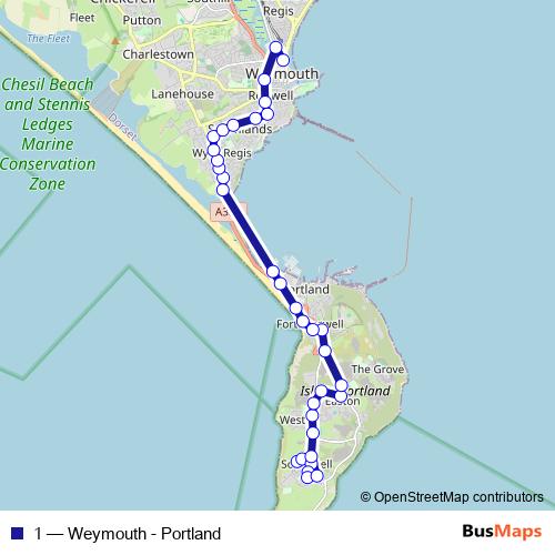 1 bus Line Map