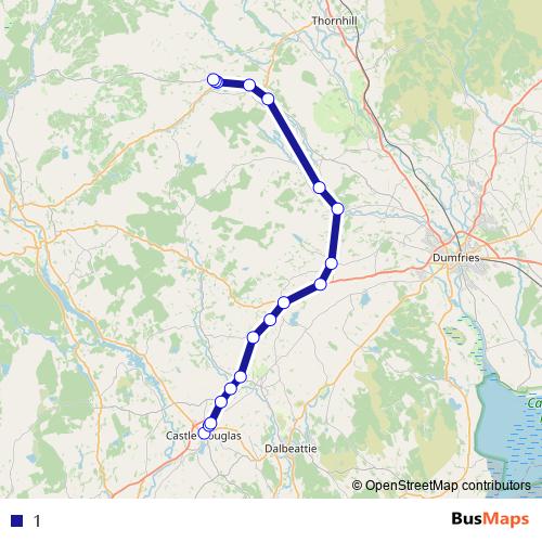 1 bus Line Map