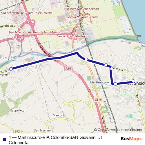 1 bus Line Map