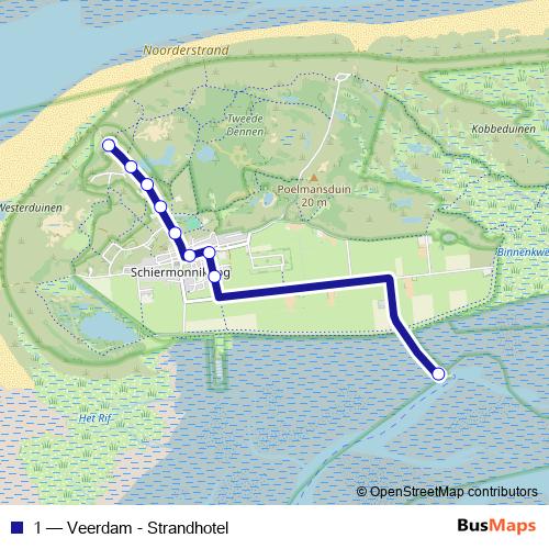 1 bus Line Map