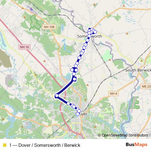 1 bus Line Map