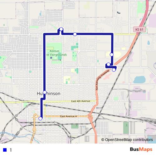 1 bus Line Map
