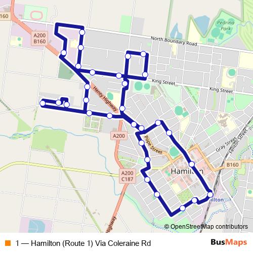 1 bus Line Map