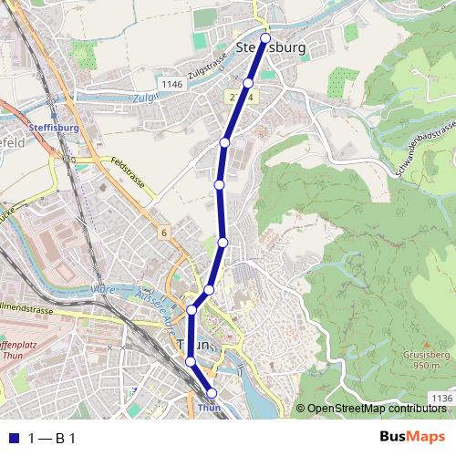 1 bus Line Map