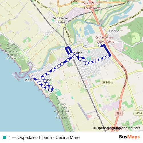1 bus Line Map