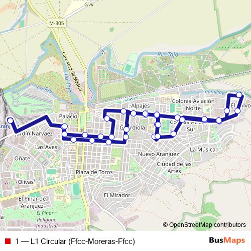 1 bus Line Map