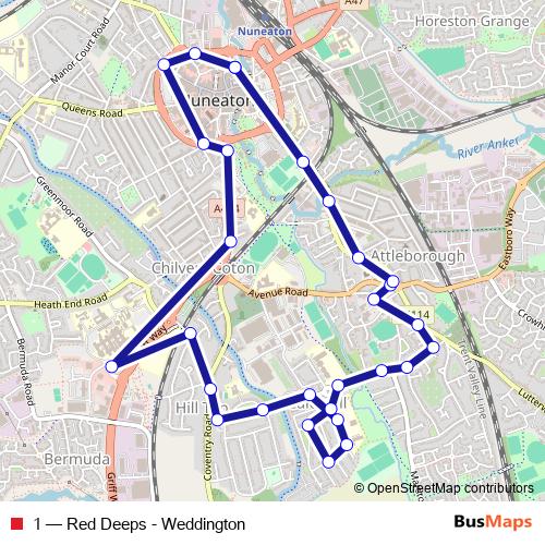 1 bus Line Map