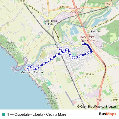 1 bus Line Map