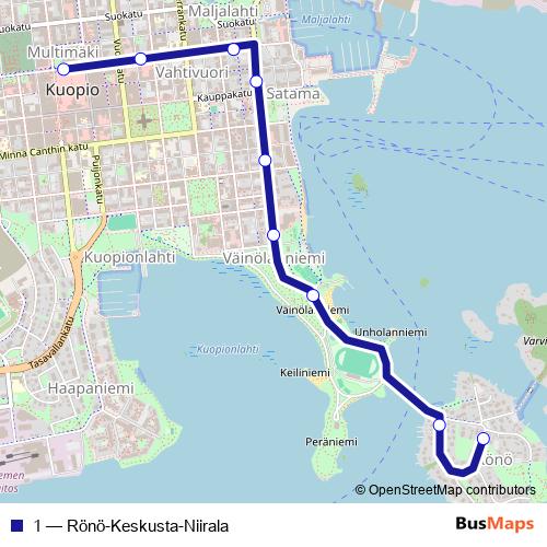1 bus Line Map