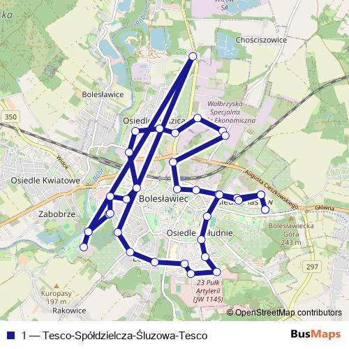 1 bus Line Map