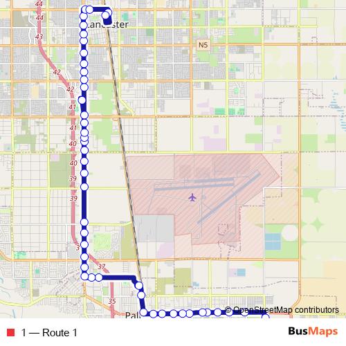 1 bus Line Map