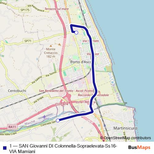 1 bus Line Map