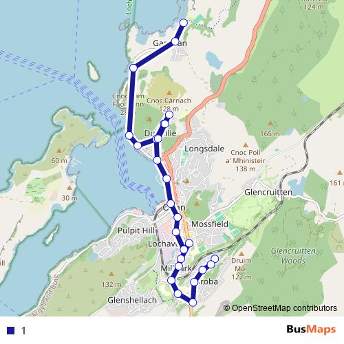 1 bus Line Map