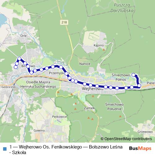 1 bus Line Map