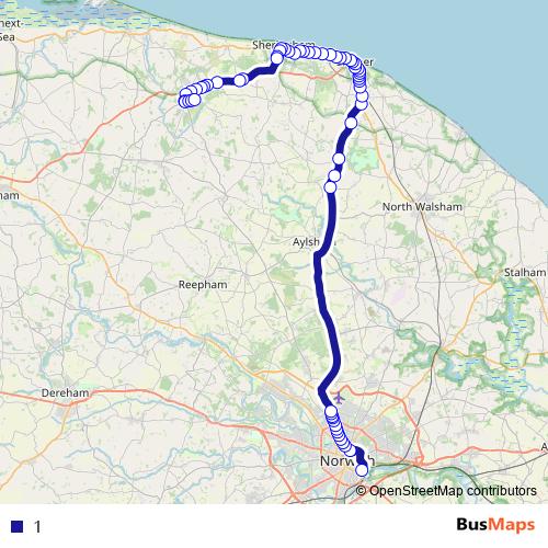 1 bus Line Map