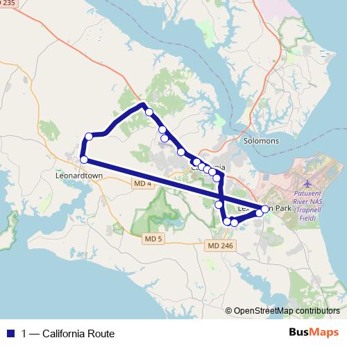 1 bus Line Map