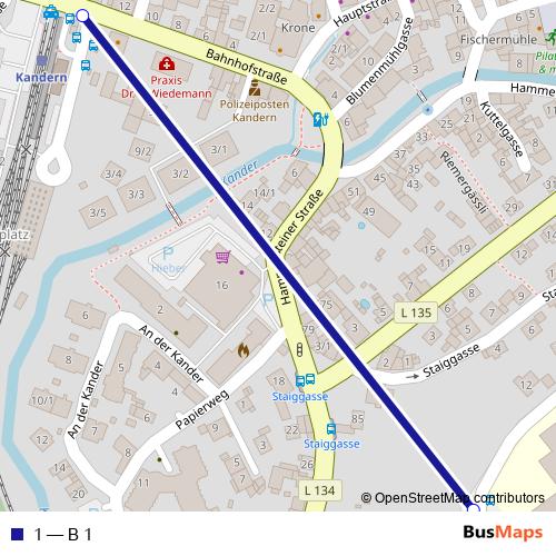 1 bus Line Map
