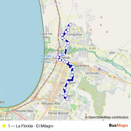 1 bus Line Map