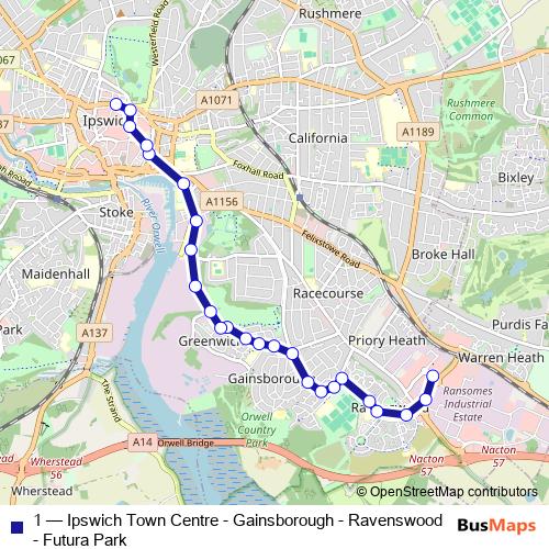 1 bus Line Map