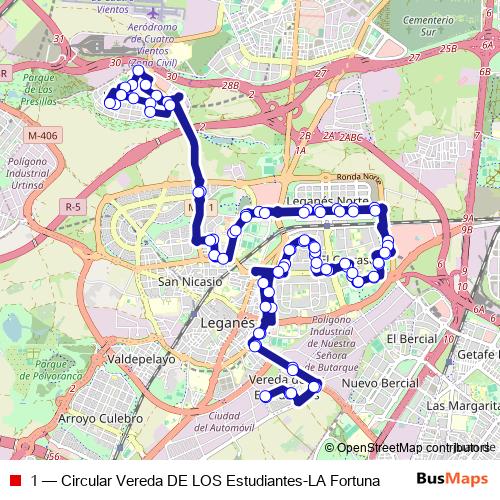 1 bus Line Map