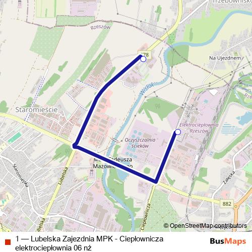 1 bus Line Map